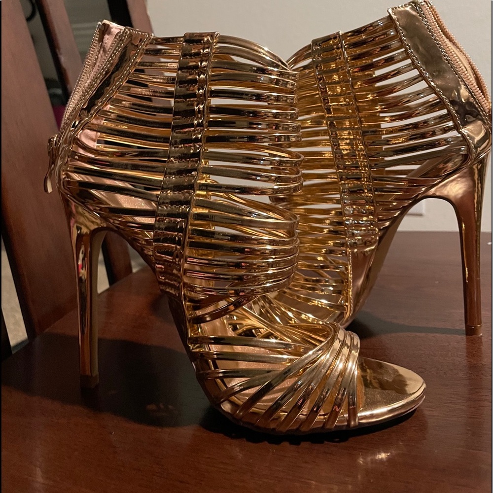 Gold Cage Booties